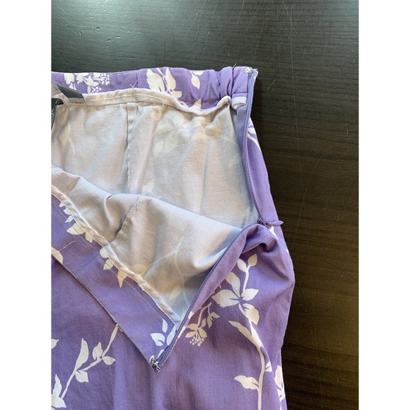 Koret Pants Women's 8 Stretch Zipper‎ Purple Floral Office Church 19" Inseam - Picture 7 of 14